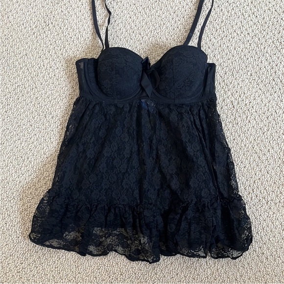 Vintage LaSenza Black Lace Bustier Corset Bra Top Medium - Picture 6 of 6